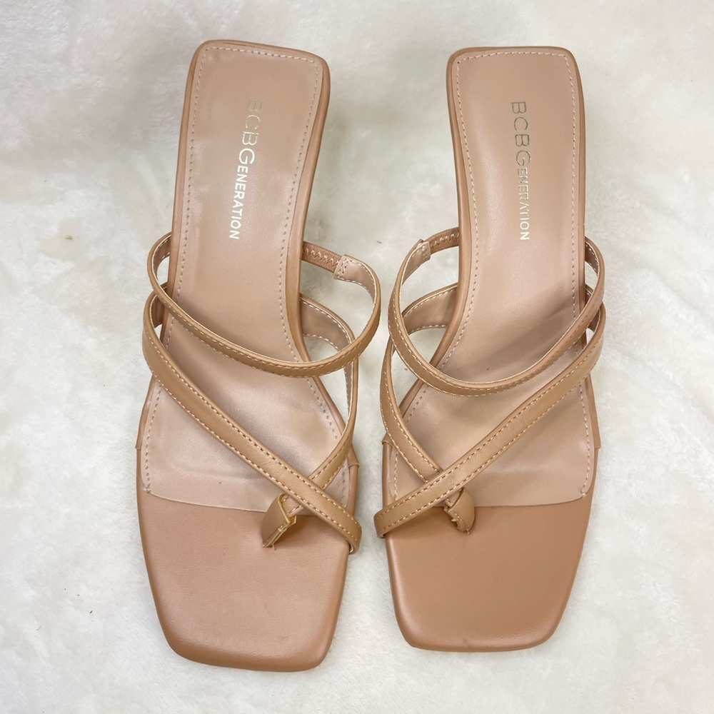 BCBGENERATION Women's Mosina Strappy‎ Sandal TAN LEATHER 7.5M (G 773) - Picture 8 of 11
